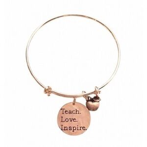 “Teach Love Inspire” Bangle Charm Bracelet